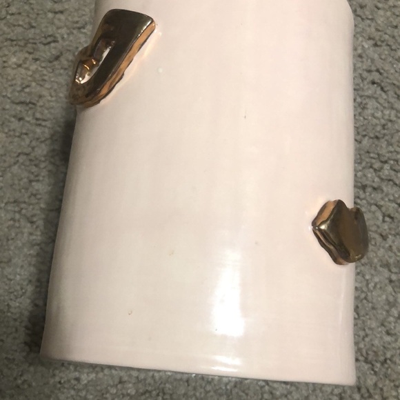 Lux Eros Blush Pink Gold Lip Kiss Planter Pot Vase - Picture 5 of 9